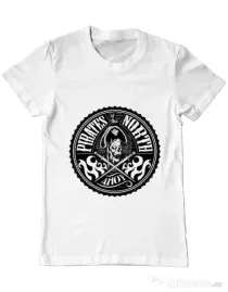 Tricou ADLER barbat Pirates of the north Alb