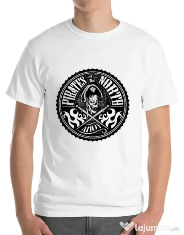 Tricou ADLER barbat Pirates of the north Alb