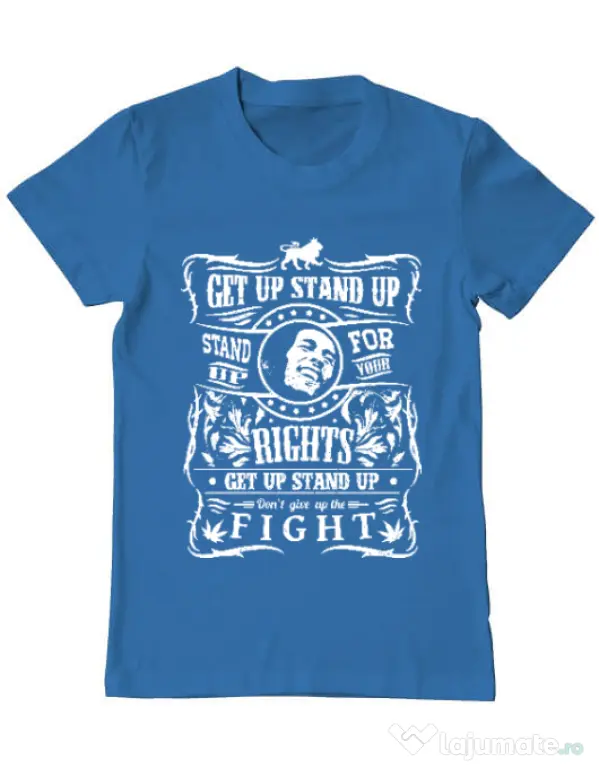 Tricou ADLER barbat Stand up for your rights Albastru azuriu