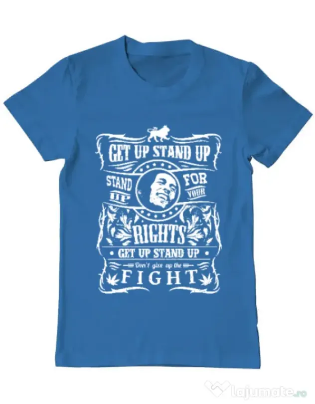 Tricou ADLER barbat Stand up for your rights Albastru azuriu