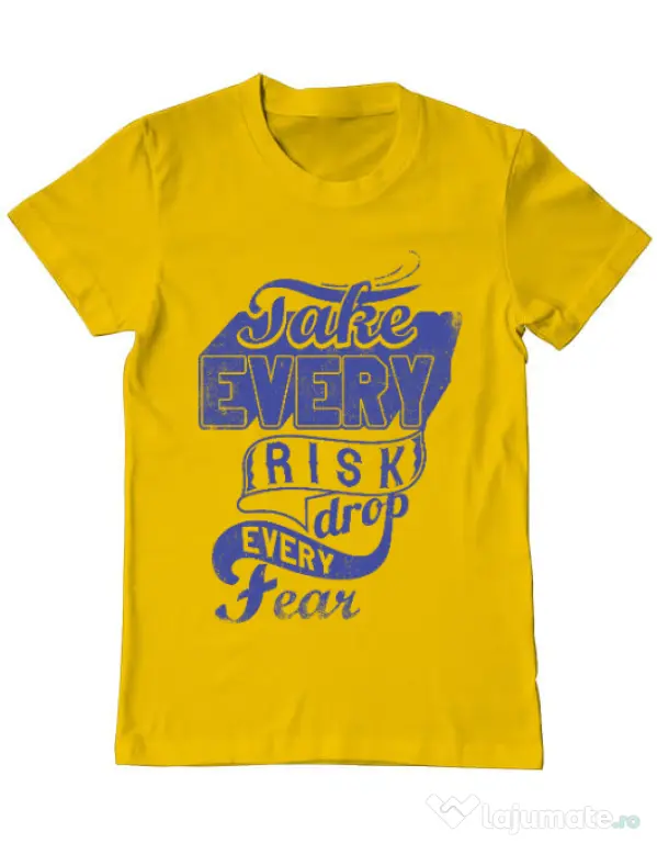 Tricou ADLER barbat Take every risk Galben