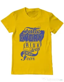 Tricou ADLER barbat Take every risk Galben