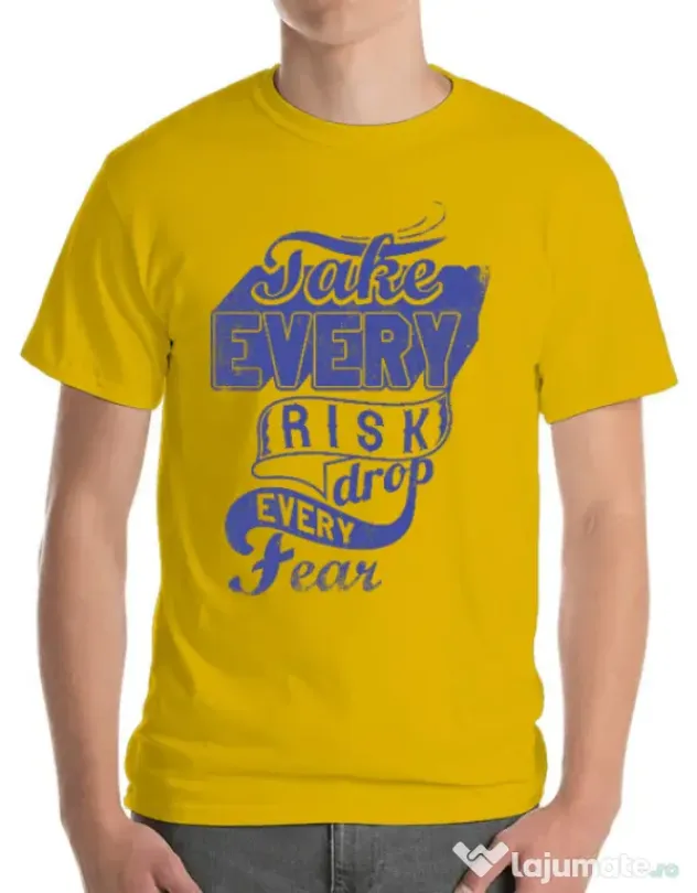Tricou ADLER barbat Take every risk Galben