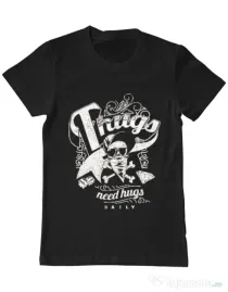 Tricou ADLER barbat Thugs need hugs Negru
