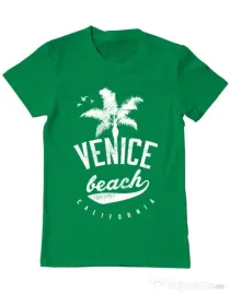 Tricou ADLER barbat Venice beach California Verde mediu