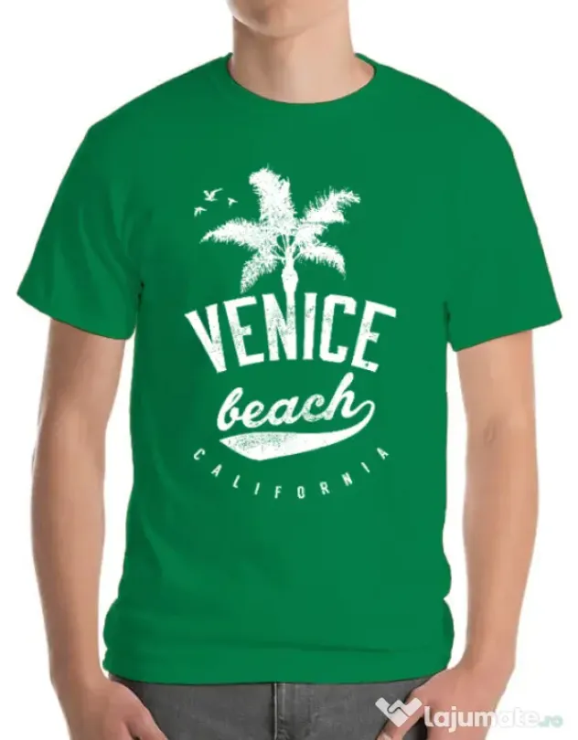 Tricou ADLER barbat Venice beach California Verde mediu
