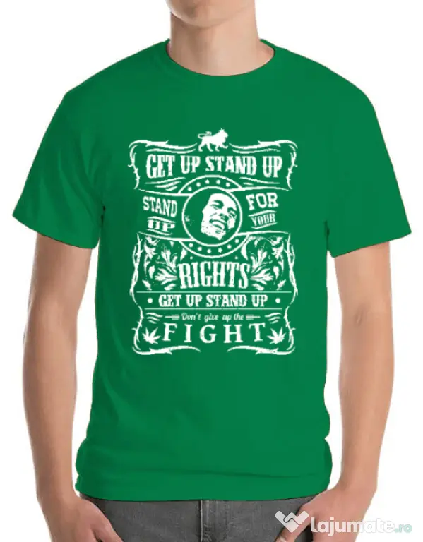 Tricou ADLER barbat Stand up for your rights Verde mediu