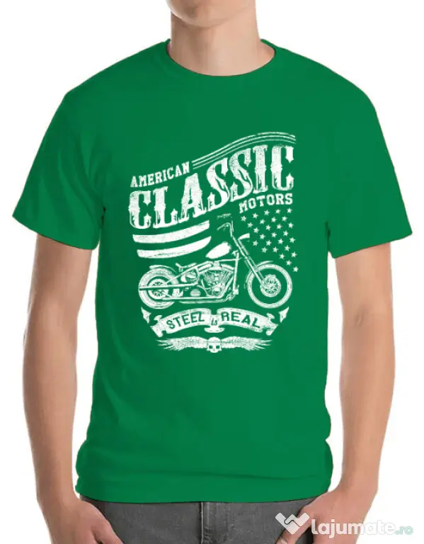 Tricou ADLER barbat Steel is real Verde mediu