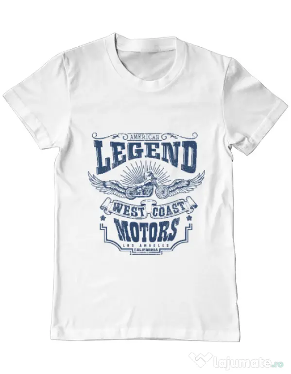 Tricou ADLER barbat West coast motors Alb