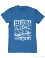 Tricou ADLER barbat Yesterday is history Albastru azuriu