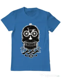 Tricou ADLER barbat Bicycle love Albastru azuriu