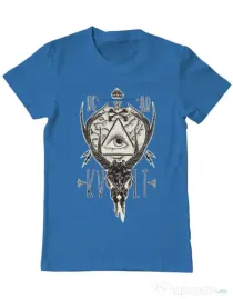 Tricou ADLER barbat Dead kult Albastru azuriu