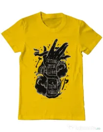 Tricou ADLER barbat Actions speak louder Galben