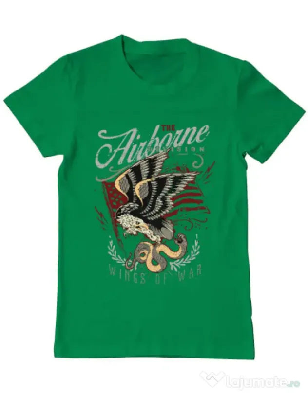 Tricou ADLER barbat Wings of war Verde mediu