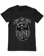 Tricou ADLER barbat Can i buy you a beard Negru