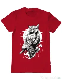 Tricou ADLER barbat Owl Rosu