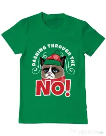 Tricou ADLER barbat Dashing through the no Verde mediu