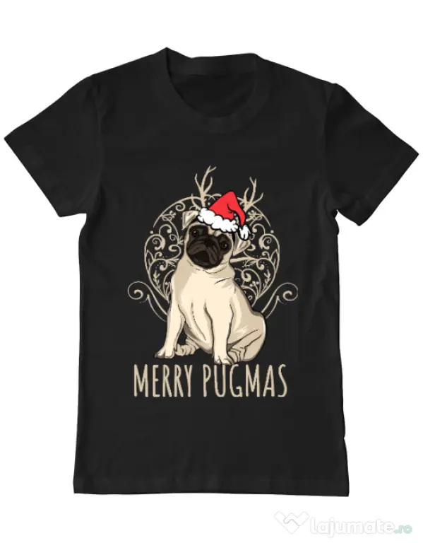 Tricou ADLER barbat Merry pugmas Negru