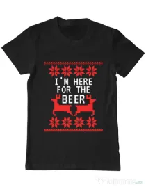 Tricou ADLER barbat Here for the beer Negru