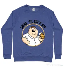 Bluza ADLER barbat Drink til she is hot Albastru melanj