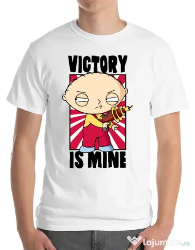 Tricou ADLER barbat Victory is mine Alb