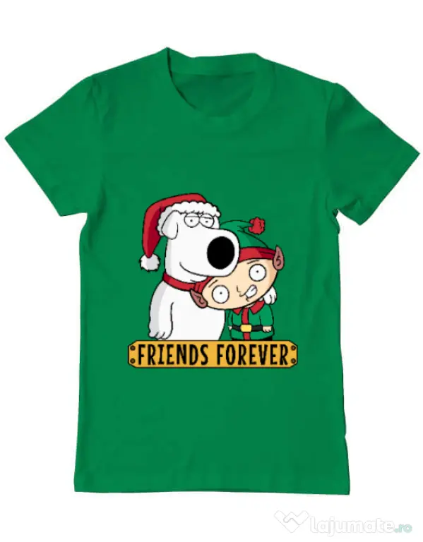 Tricou ADLER barbat Friends forever Verde mediu