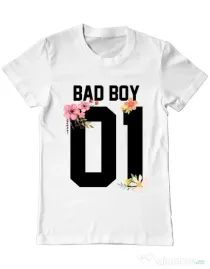 Tricou ADLER barbat Bad boy Alb