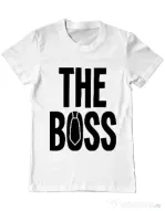 Tricou ADLER barbat The boss Alb