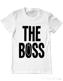Tricou ADLER barbat The boss Alb