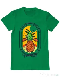 Tricou ADLER barbat Tropical vibes Verde mediu