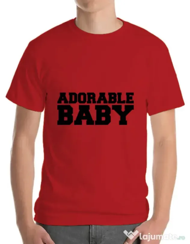 Tricou ADLER barbat Adorable baby Rosu