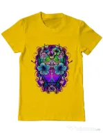 Tricou ADLER barbat Flower helmet Galben