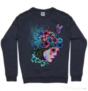 Bluza ADLER barbat Lady and flowers Denim inchis 