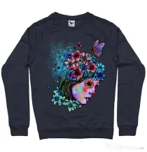 Bluza ADLER barbat Lady and flowers Denim inchis