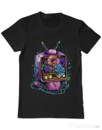 Tricou ADLER barbat Flower television Negru