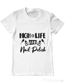 Tricou ADLER barbat High on life Alb