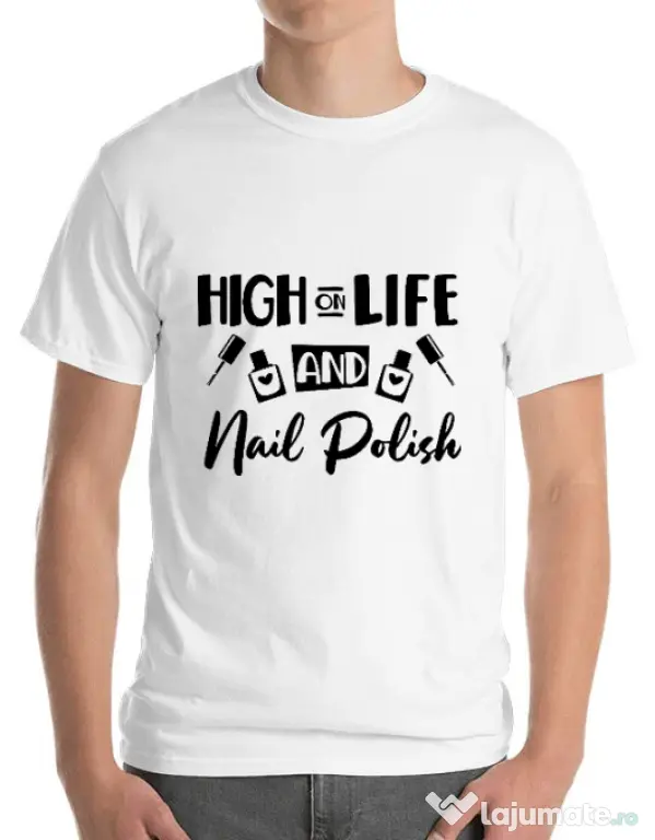 Tricou ADLER barbat High on life Alb