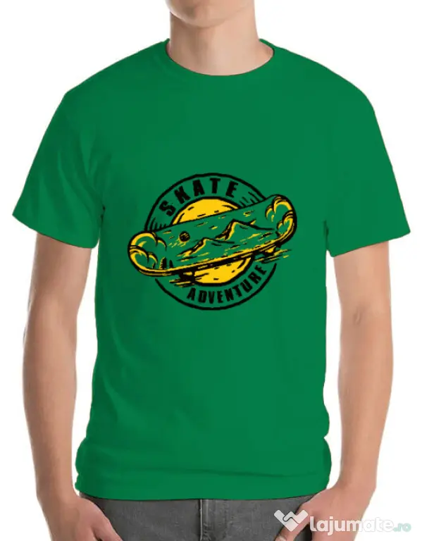 Tricou ADLER barbat Skate adventure Verde mediu