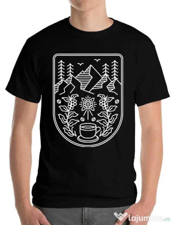 Tricou ADLER barbat Natural coffee Negru