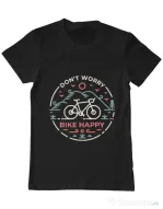 Tricou ADLER barbat Don't worry bike happy Negru