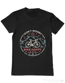Tricou ADLER barbat Don't worry bike happy Negru