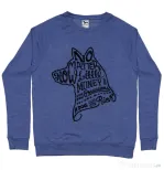 Bluza ADLER barbat A Dog Makes You Rich Albastru melanj
