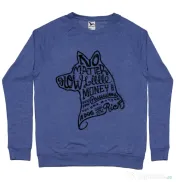 Bluza ADLER barbat A Dog Makes You Rich Albastru melanj 
