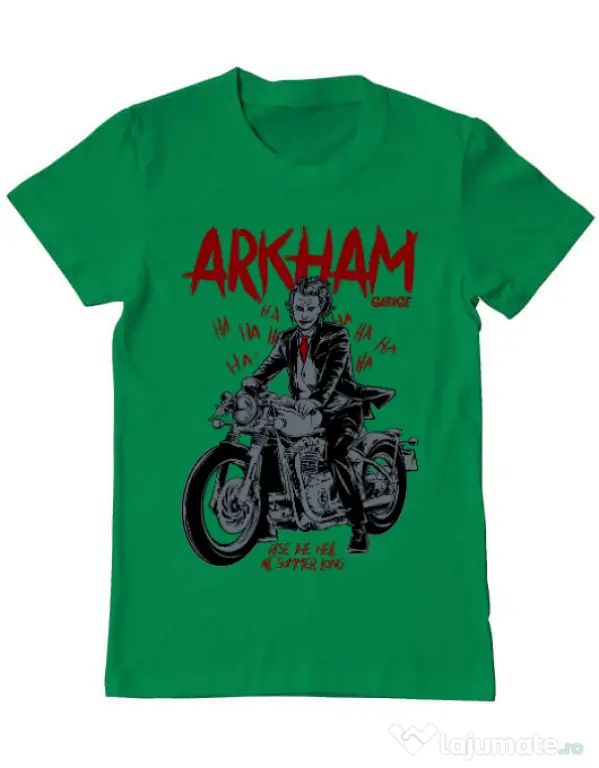Tricou ADLER barbat Arkham garage Verde mediu