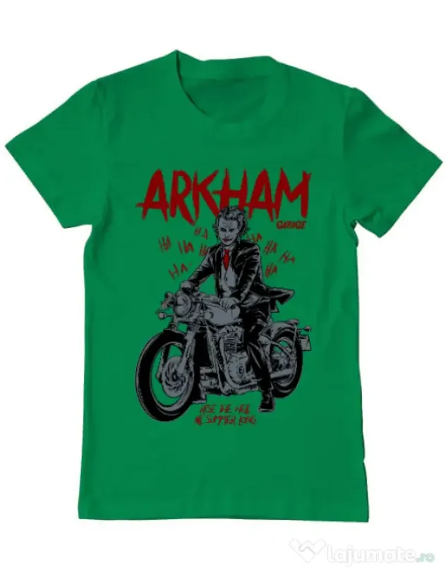 Tricou ADLER barbat Arkham garage Verde mediu