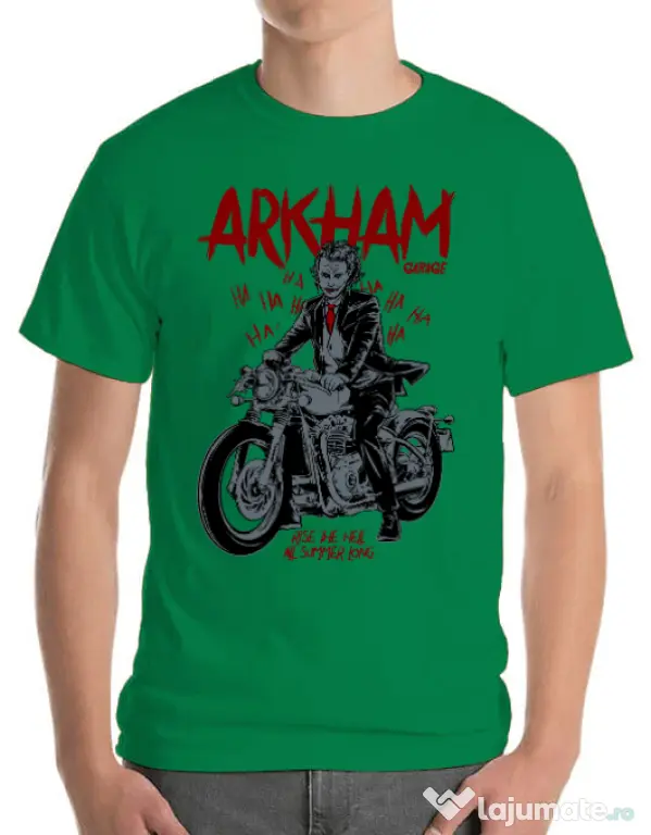 Tricou ADLER barbat Arkham garage Verde mediu