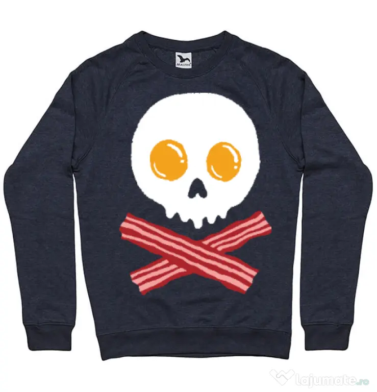 Bluza ADLER barbat Breakfast skull Denim inchis