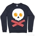 Bluza ADLER barbat Breakfast skull Denim inchis
