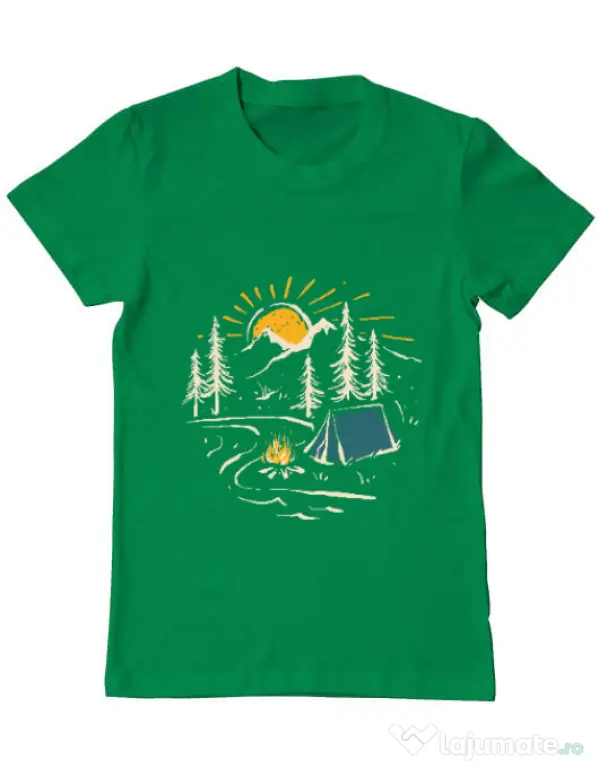 Tricou ADLER barbat Camping Verde mediu