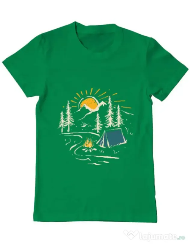 Tricou ADLER barbat Camping Verde mediu